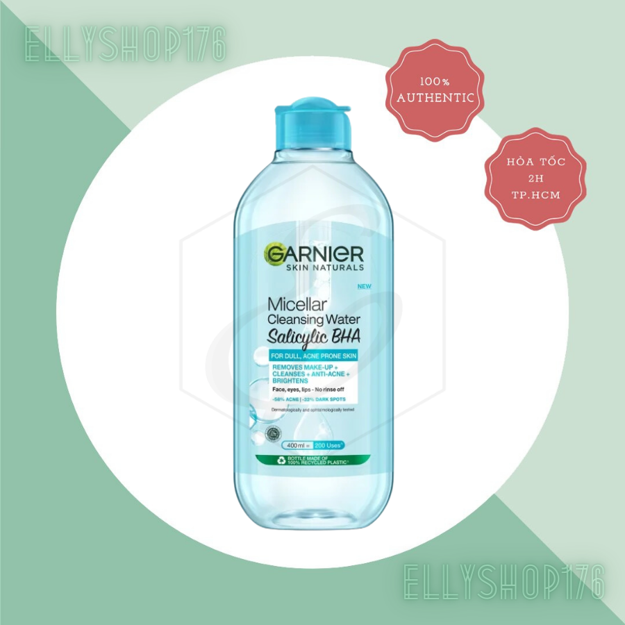 Nước Tẩy Trang Dành Cho Da Dầu Và Mụn Garnier Micellar Cleansing Salicylic BHA Water For Oily & Acne-Prone Skin