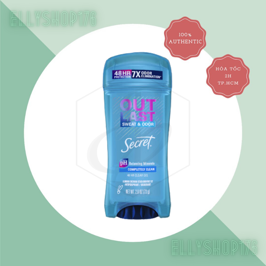 Gel Khử Mùi Secret Giảm Tiết Mồ Hôi Completely Clean 73g