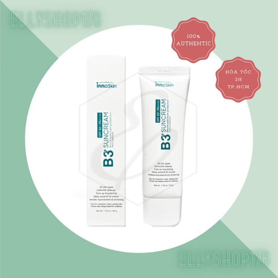 Kem Chống Nắng Phổ Rộng Innoskin B3 Xanh Suncream SPF50+ PA++++ 50ml ( dành cho da khô )