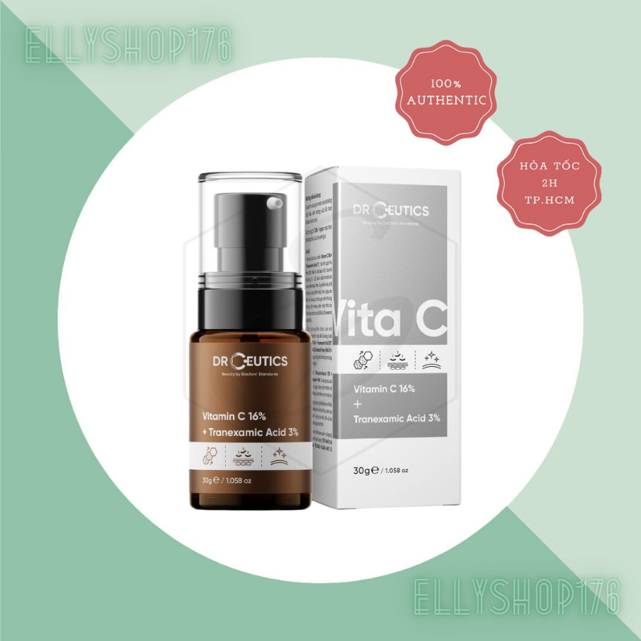 Serum DrCeutics Tinh Chất Sáng Da, Làm Đều Màu Da, Giảm Nếp Nhăn DrCeutics Vitamin C 16% + Tranexamic acid 3% 30g