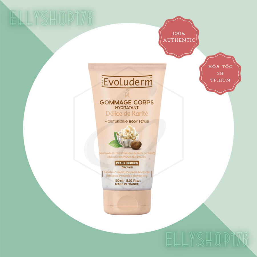 Gel tẩy Tế Bào Chết Toàn Thân Evoluderm Tinh Chất Bơ Hạt Mỡ