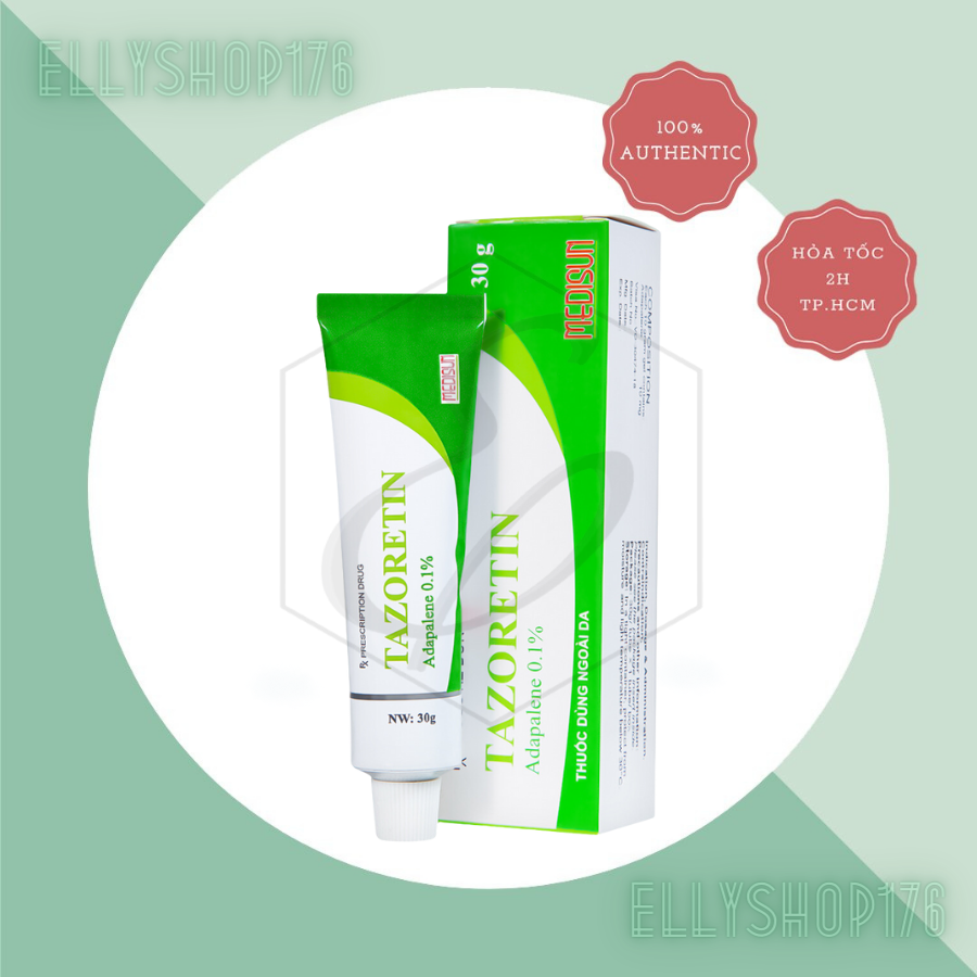 Tazoretin 0.1% Medisun hỗ trợ điều trị mụn trứng cá (15g)