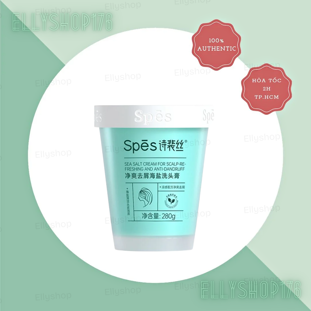 Tẩy Tế Bào Chết Da Đầu Spes Sea Salt Cream Muối Biển Hương Bạc Hà - Giảm Gàu (Màu Xanh Dương)